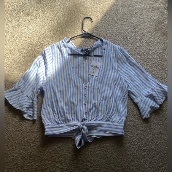 Vertical Striped Tie Top - Picture 3 of 8
